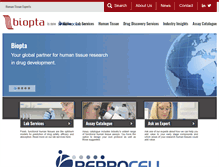 Tablet Screenshot of biopta.com
